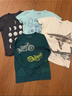 Crewcuts Long Tee Set in Teal, Light Blue, Charcoal, Cream